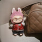 3-Piece 17cm Doll Outfit Set - Transparent Glasses, Baseball Jacket, Denim Pants - Red Sporty Style for Collectible Figures Accessories Clothes (No