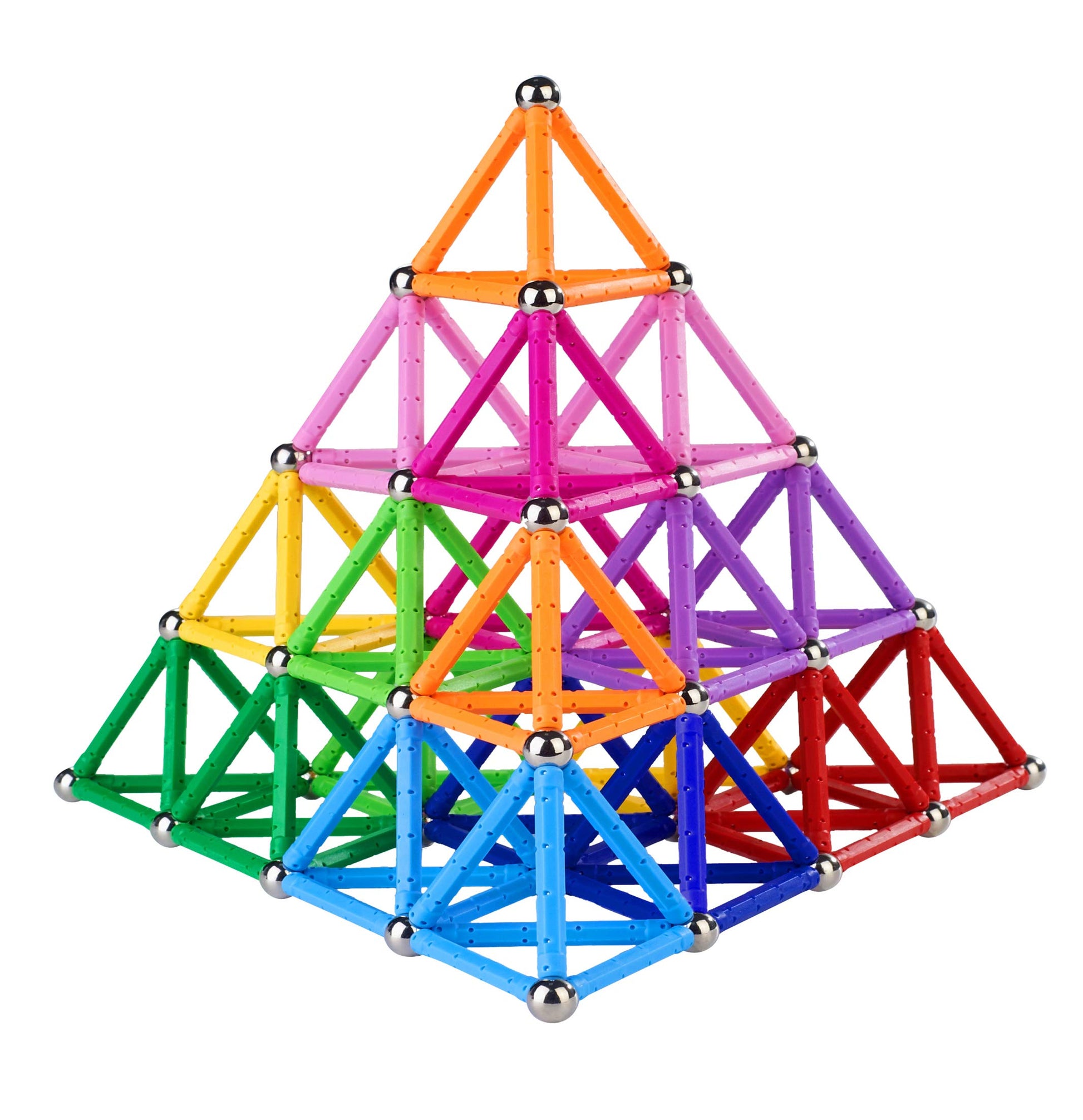 Veatree 206Pcs 2.28" Magnetic Building Sticks Blocks, Magnet Educational STEM Toys for Kids and Adult, 3D Puzzle with Storage Bag