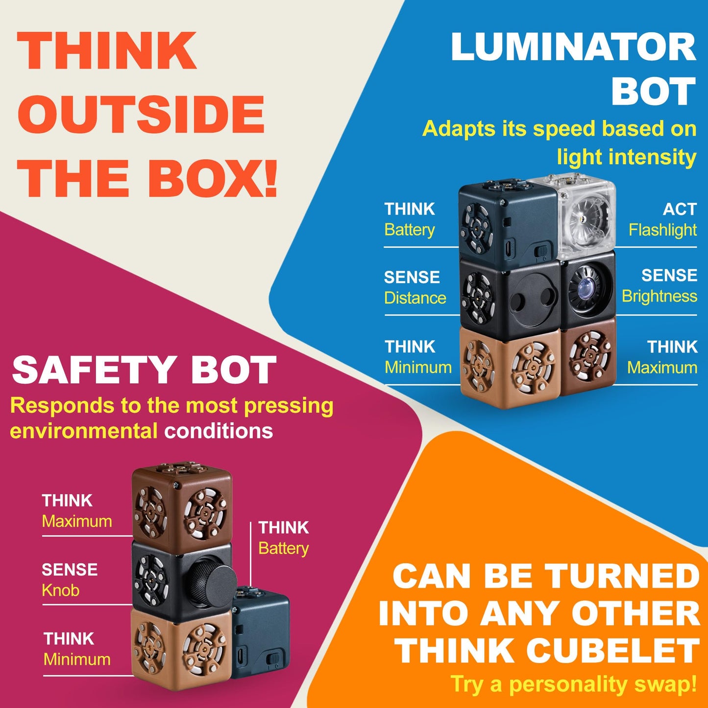 CUBELETS Modular Robotics Robot Blocks Minimum Robot Cube for Home Robotics STEM Kit - Ages 4+