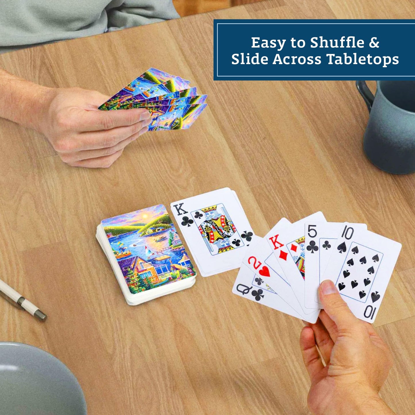 Boardwalk Puzzles Lake House, Featherlight Unique Playing Cards, Fun Themed Deck for Home and Travel