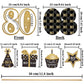 Blulu Birthday Party Decoration Set Golden Birthday Party Centerpiece Sticks Glitter Table Toppers Supplies, 24 Pack (80th)