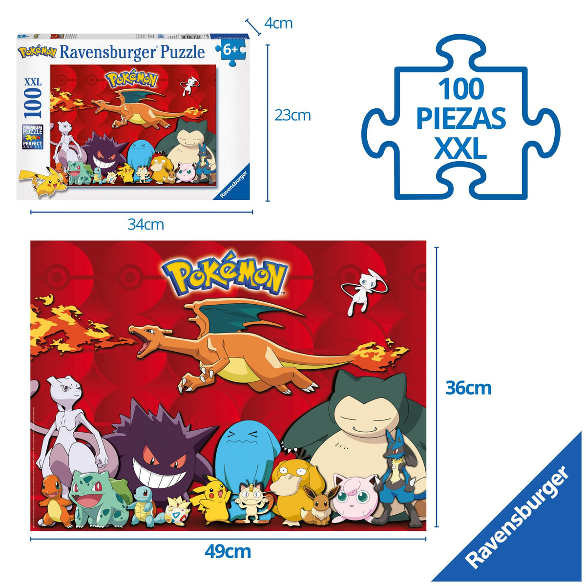 Ravensburger Pokemon - 100 Piece Jigsaw Puzzle with Extra Large Pieces for Kids Age 6 Years and Up