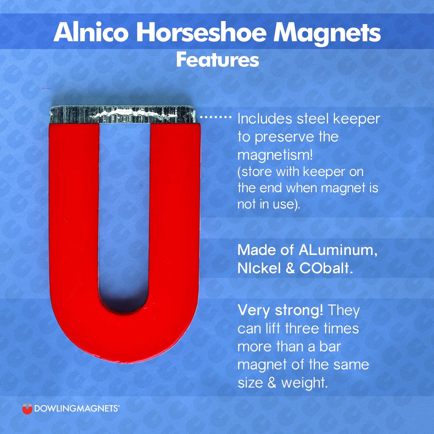 Dowling Magnets Alnico Magnet Science Kit. Magnets for Kids Including 2 Horseshoe Magnets, 1 Bar Magnet, Iron Filings and Iron Shapes for Fun Science