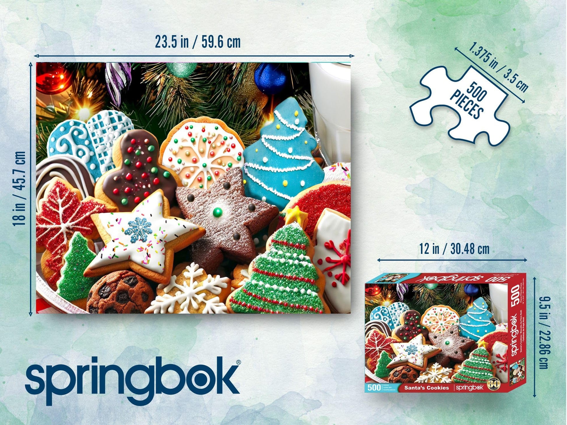Springbok Santa's Cookies 500 Piece Jigsaw Puzzle for Adults and Family