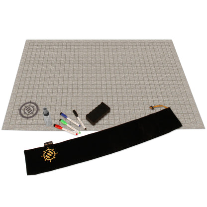 ENHANCE RPG Grid Mat - Tabletop DND Map (24x36 inch) Role Playing Dry Erase DND Mat Complete Gaming Set for Masters and Starters, Erasable Battle Grid