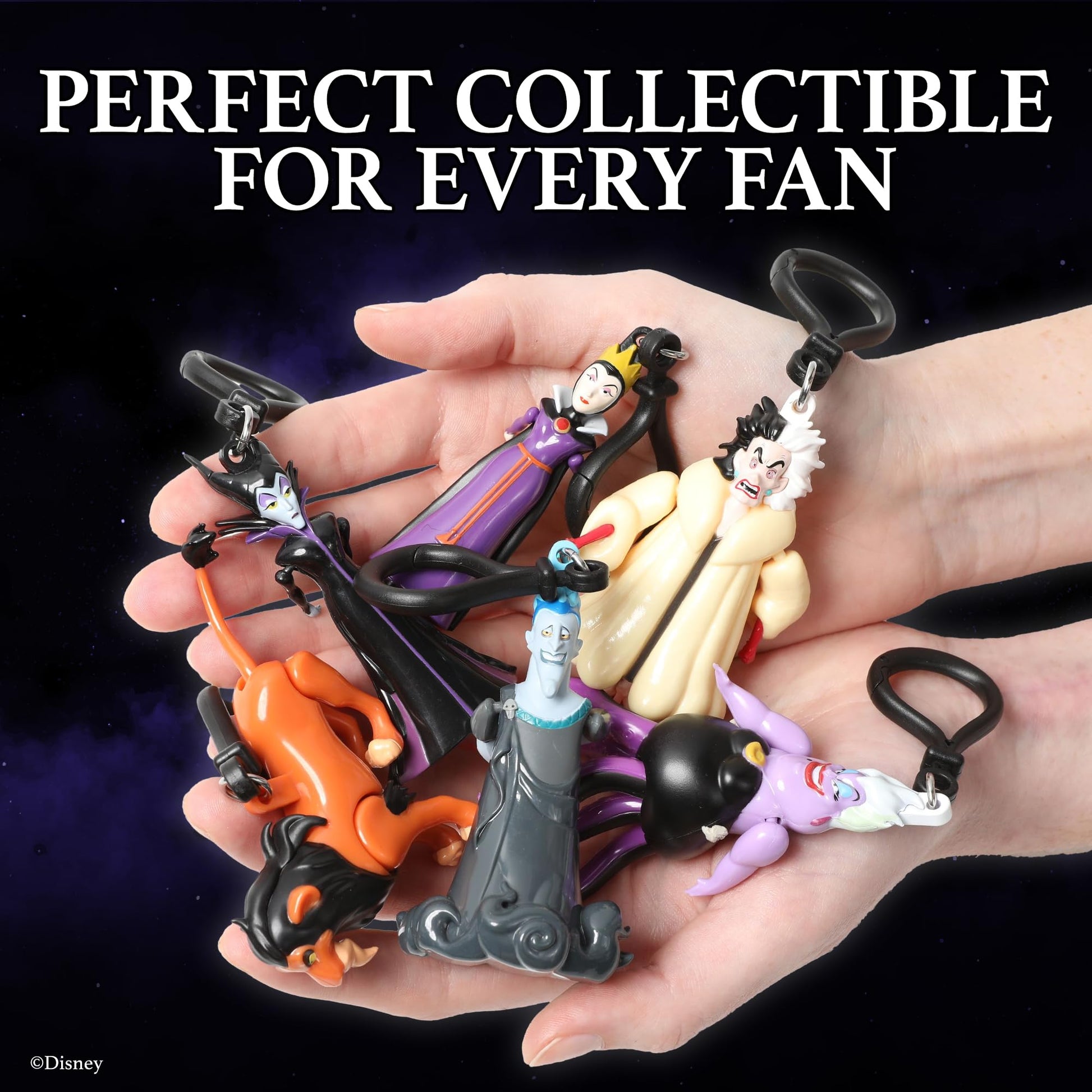 Disney Villains Chibi in Motion 4-Pack Bag Charms with Mystery Figure