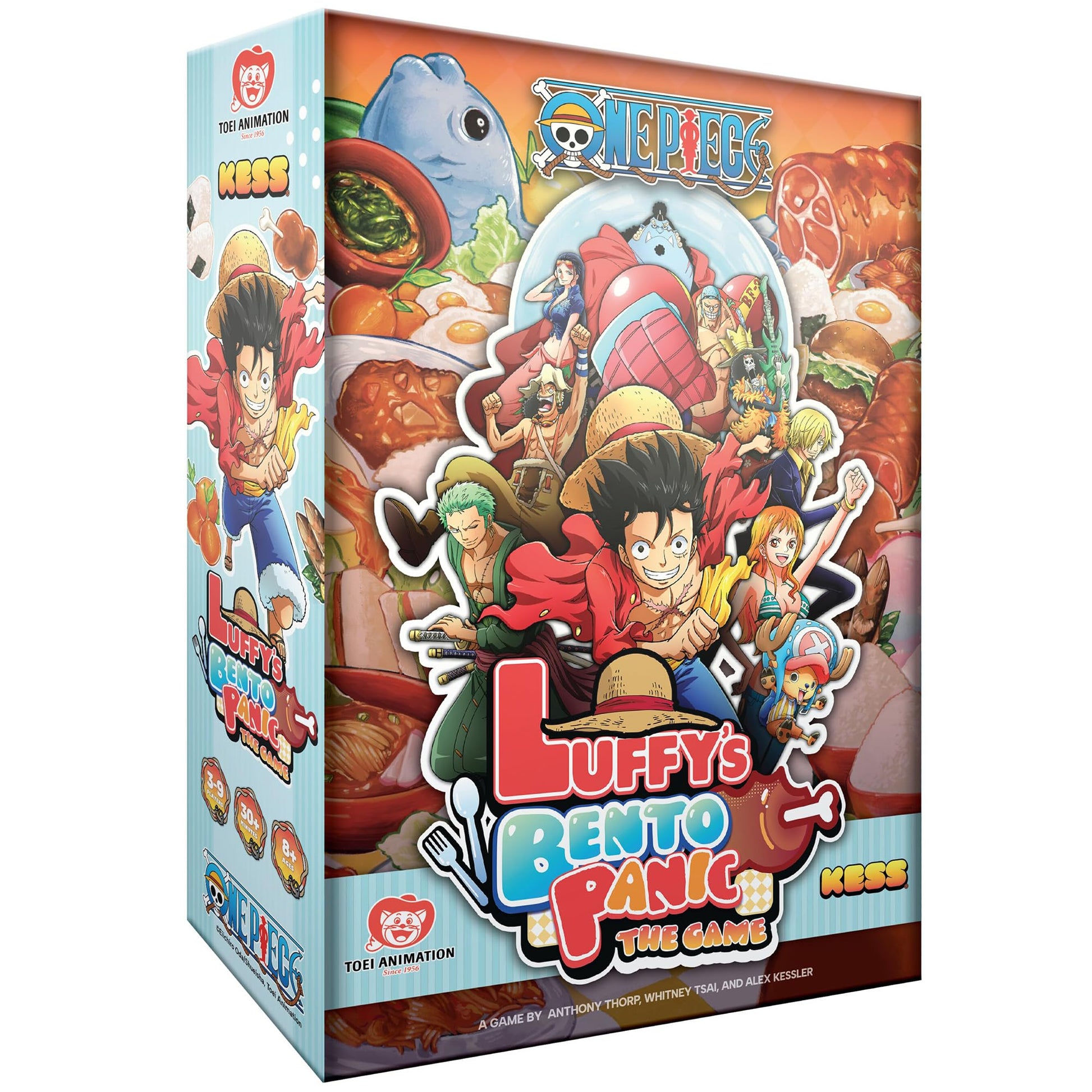 KESS: One Piece: Luffy's Bento Panic - Party Bluffing Anime Game, Characters Steal-Eat-Grab Food, Chaotic Feasting Fun, Family Ages 10+, 3-9 Players
