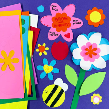 FreshCut Crafts: 280 Pieces of DIY Flower Cutouts with IDEA Guide - 2-Sided Punch Out Tulips, Daisies, Daffodils, Flowers Ideal for Spring Craft
