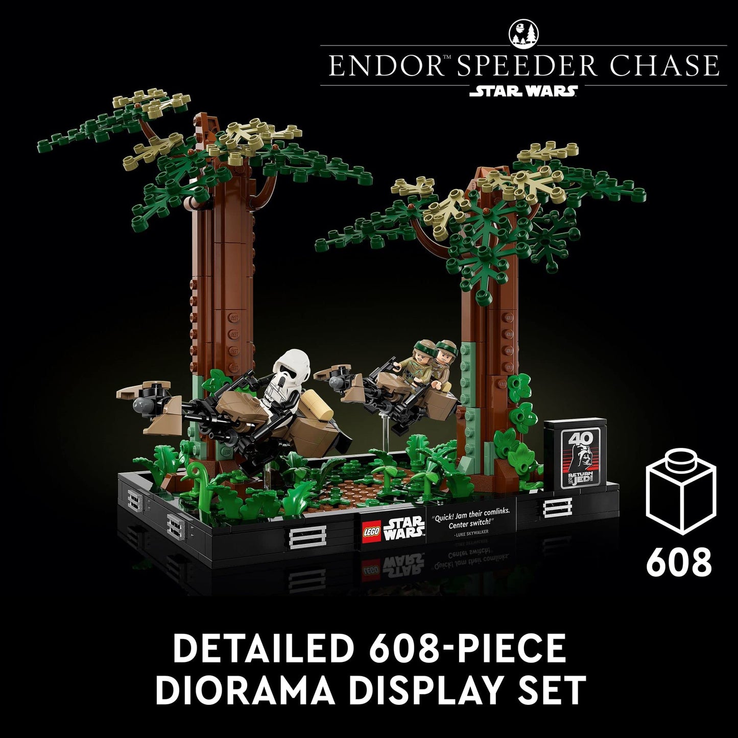LEGO Star Wars Endor Speeder Chase Diorama 75353 Home Décor Building Set for Adults, Classic Collectible with Luke Skywalker and Princess Leia