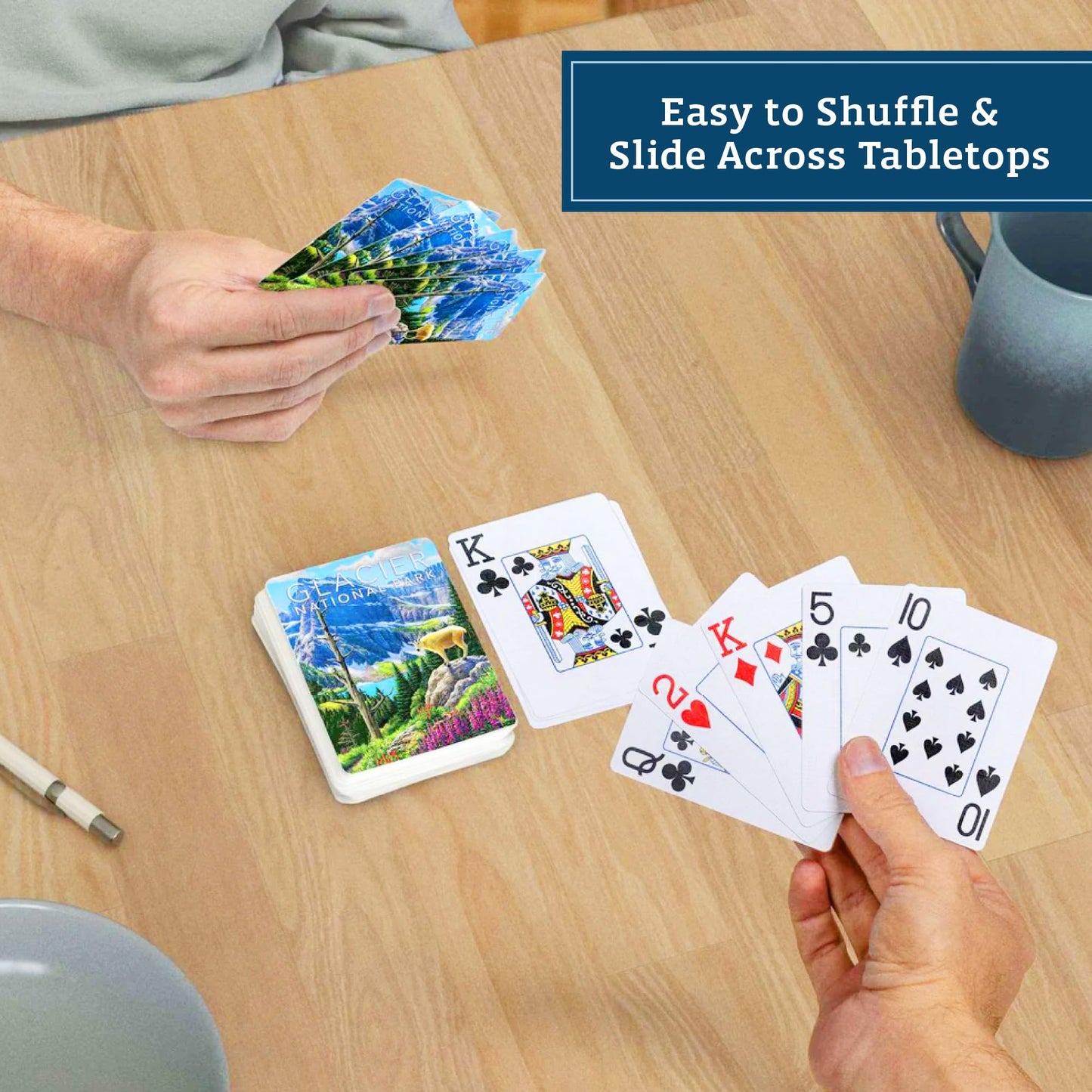 Boardwalk Puzzles Glacier National Park, Featherlight Unique Playing Cards, Fun Themed Deck for Home and Travel