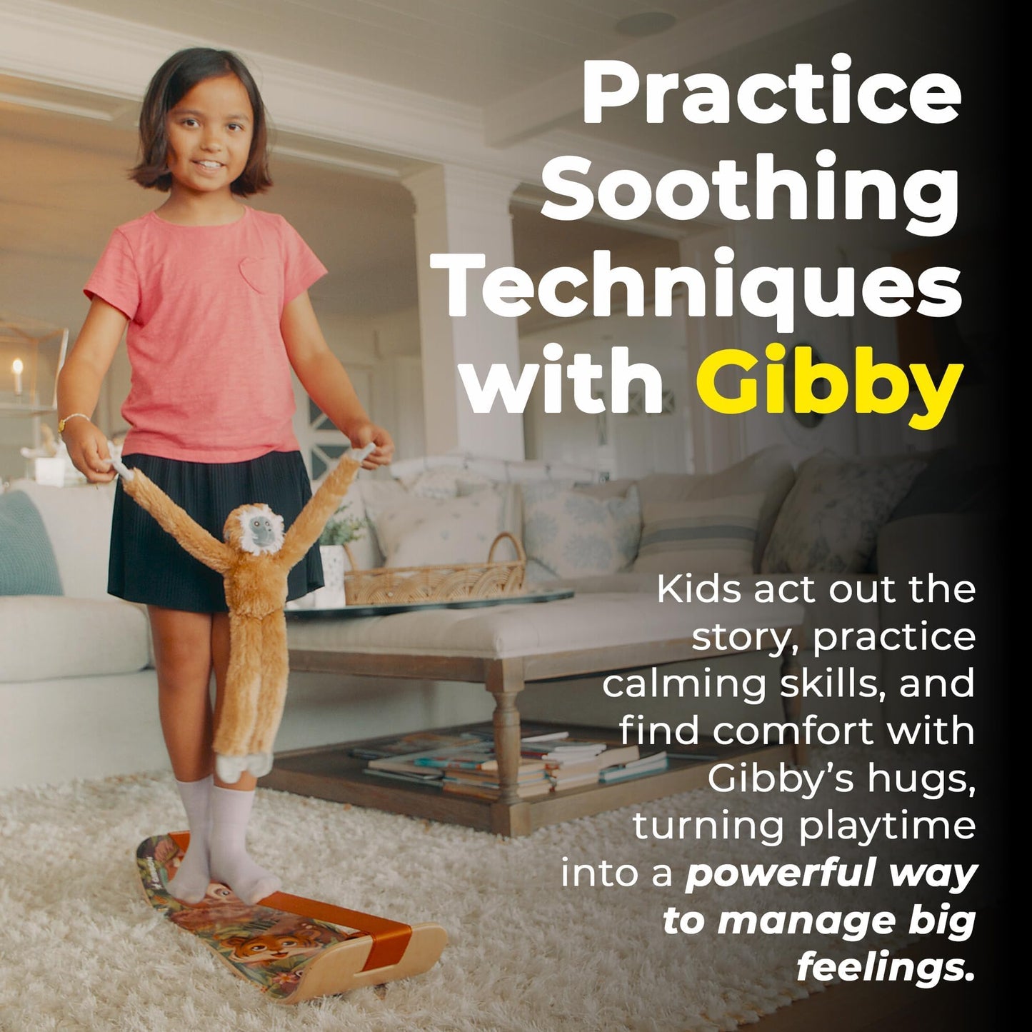 GIBBON Balance Board for Kids with Storybook & Sensory Toy - Emotional Regulation Tools for Kids - Social Emotional Learning Activities - Calming