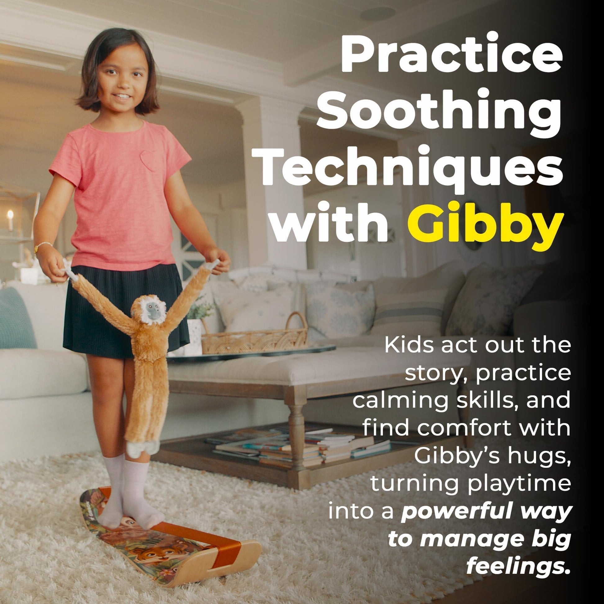 GIBBON Balance Board for Kids with Storybook & Sensory Toy - Emotional Regulation Tools for Kids - Social Emotional Learning Activities - Calming