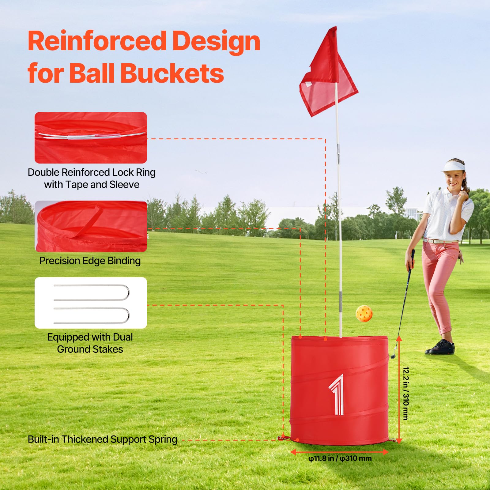 VEVOR Backyard Golf Game, 3 Hole Golf Course, Golf Game Practice Games, Golf Chipping Game for Family, Adults and Kids, Portable Outdoor Yard Golf