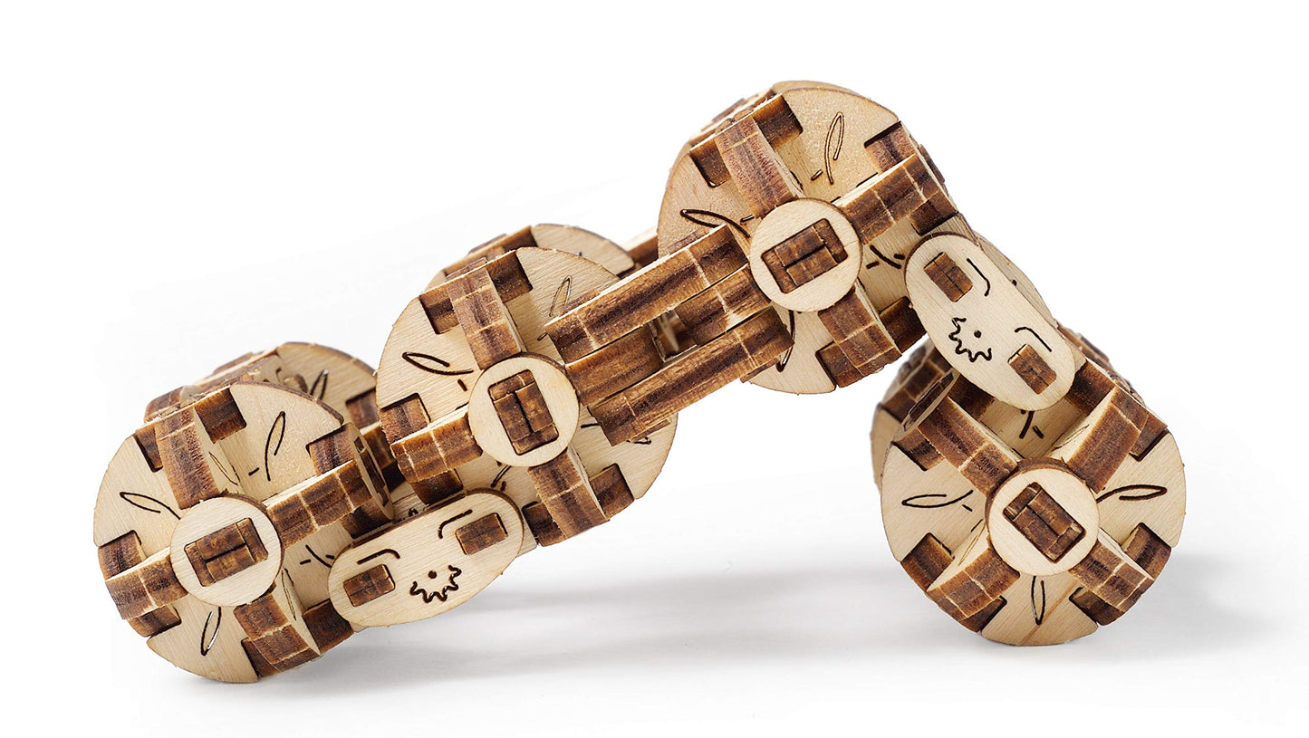 UGEARS Flexi-Cubus Brainteaser, 3D Mechanical Model, Wooden Puzzle - Ideal Gift for Adults and Teens