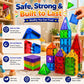 LATI 130-Piece Magnetic Tiles Building Toy Large Set for Kids,Magnetic Building Blocks Construction Set,Open-Ended Play STEM Educational