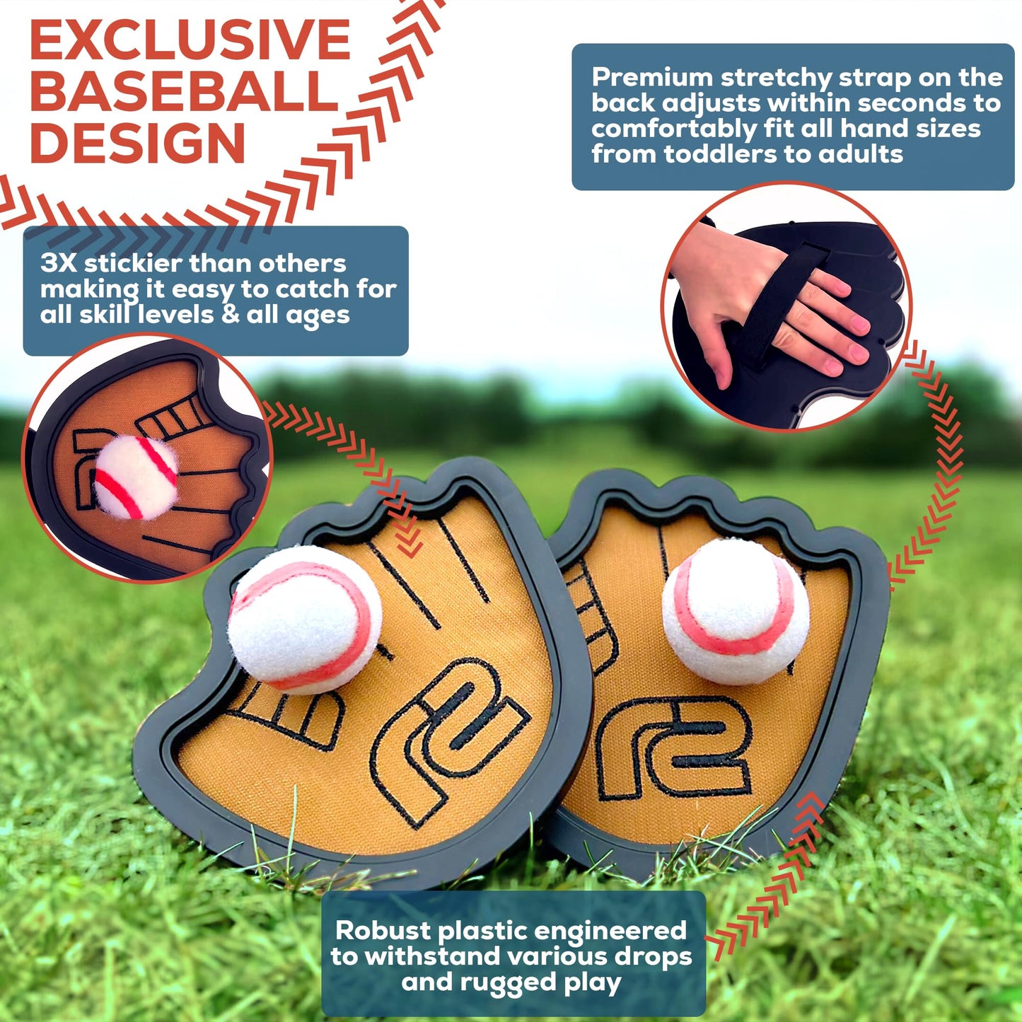 Baseball Toss and Catch Game - Outdoor Games & Yard Toys for Boys or Girls - 2 3 4 5 Year Old Boy Birthday Gifts - Toddler Boy Toys & Summer Outdoor