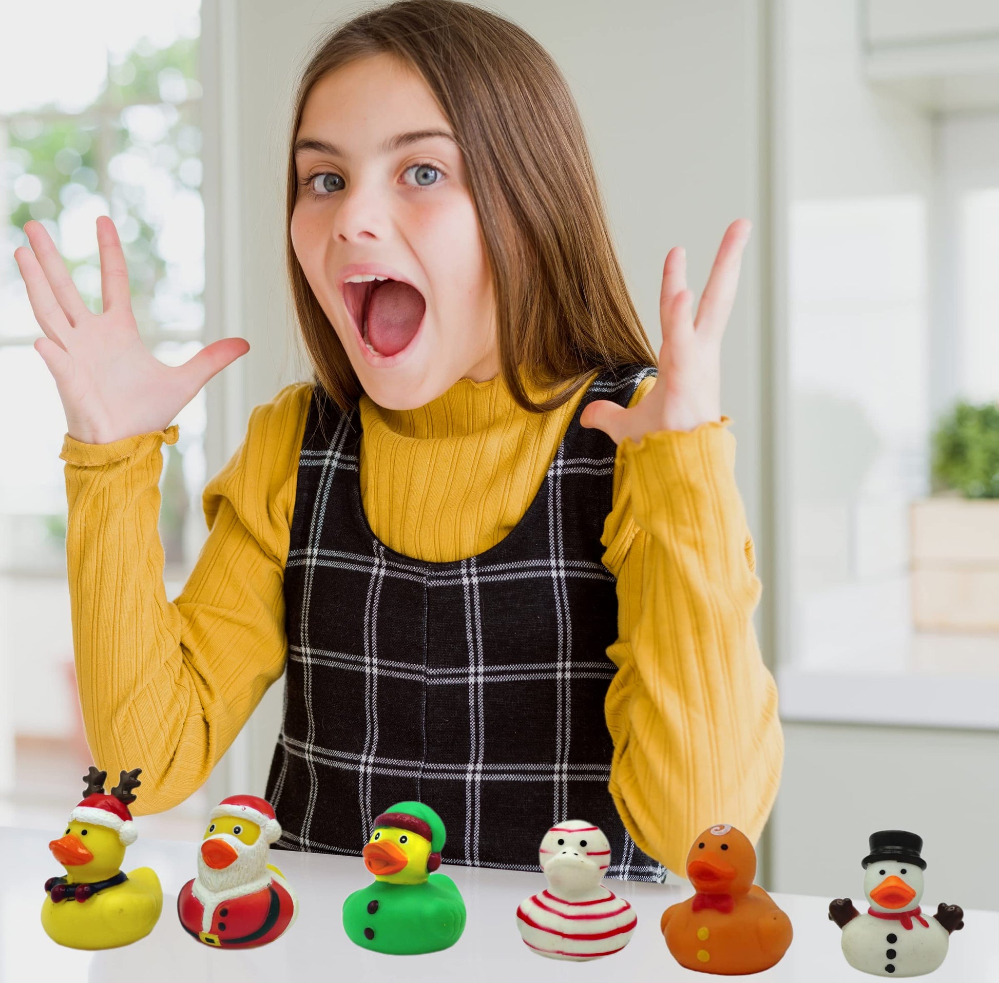Christmas Rubber Ducks Bulk (24 Pack) Holiday Themed Rubber Duckies 2.5" - for Kids Party Favors, Bath Toys, Jeep Ducking, Bulk Gifts for Classroom by