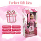 Baby Doll with Stroller Set - 12" Baby Doll with Pacifier Gift Set - Pink Fabric Baby Stroller Toy for Kids - Foldable Play Stroller for Dolls