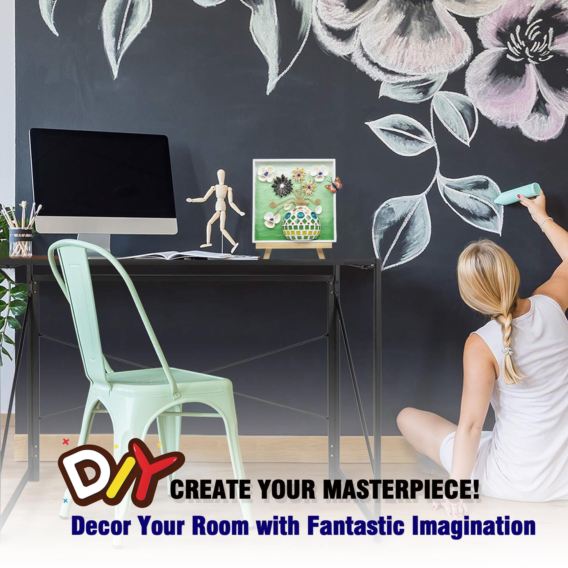 VTZH DIY Vase Mosaic Tiles for Crafts Painting Kits, DIY Arts and Craft Kits with Petal Glue Accessories Crafts for Adults, Mosaic Crafts Handmade