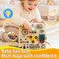 Busy Board with LED Light Switches, Montessori Toys for Toddlers 1-3, Wooden Sensory Activity Board, Travel Learning Toy for Boys & Girls, Educational