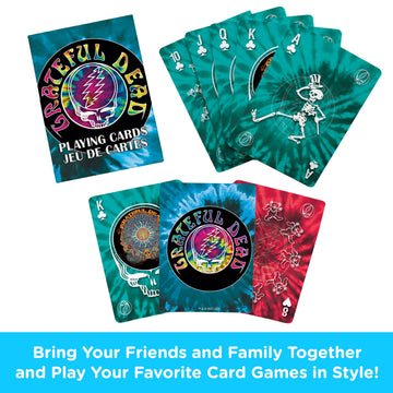 AQUARIUS Grateful Dead Playing Cards Standard Size - Themed Novelty Deck with 52 Unique Band Designs - Collectible Merchandise Gift for Teens