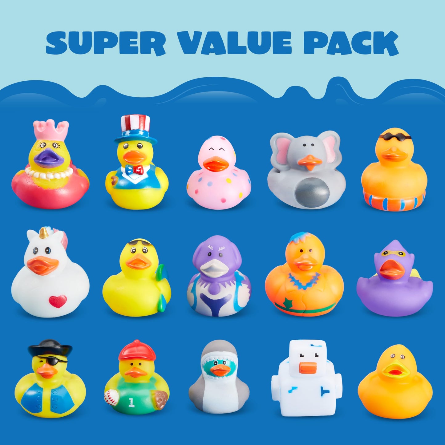 JOYIN 30 Pcs Rubber Ducks, Random Assortment Ducks Bulk with Mesh Carry Bag, Mini Rubber Duckies for Baby Bath Toys, Kids Toddler Summer Pool Toys