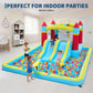 Inflatable Bounce House Water Slide, 7-in-1 Double Slide Bouncy Castle with 350W Blower, Kids Outdoor Backyard Play Center with Jumping Area, Water