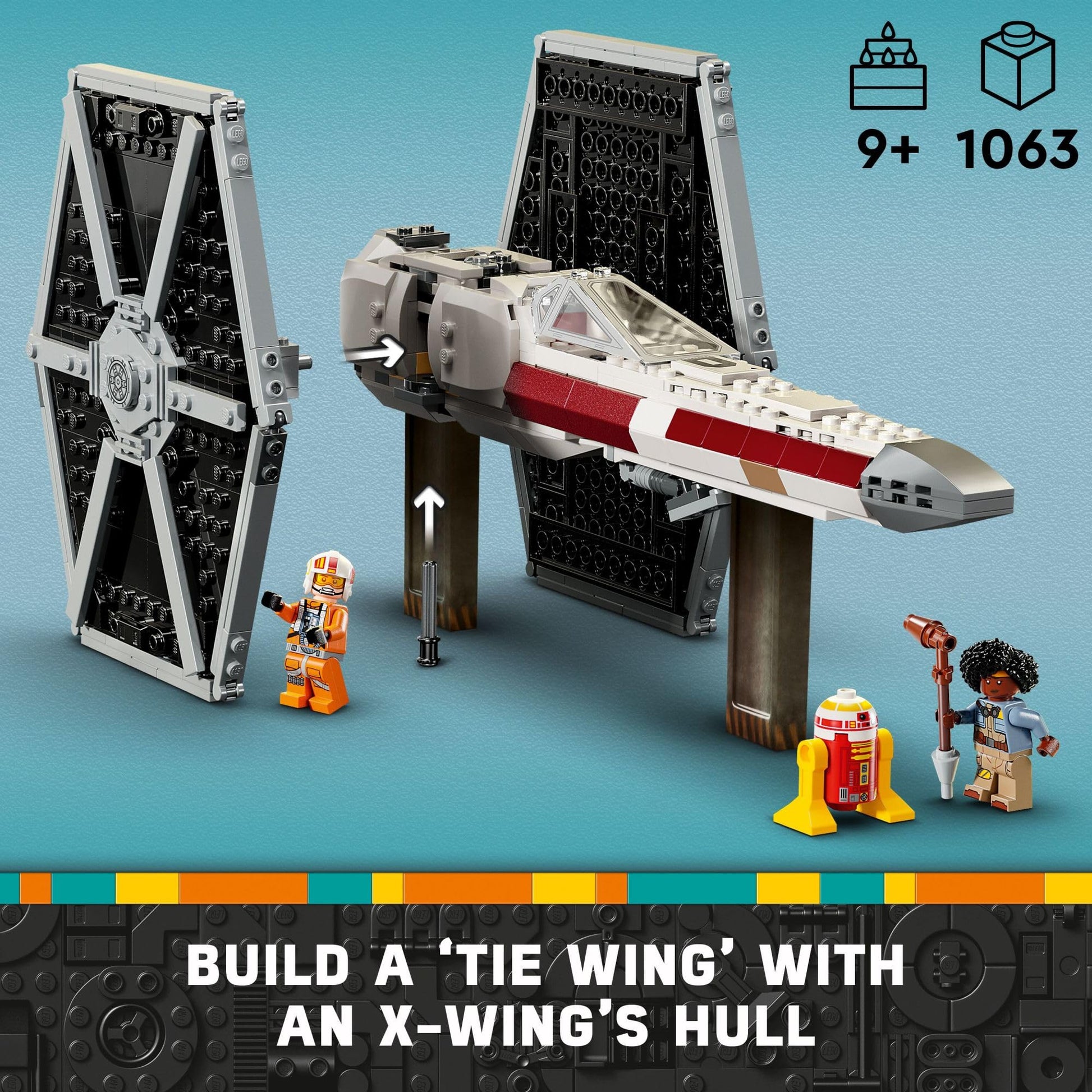 LEGO Star Wars TIE Fighter & X-Wing Mash-Up Building Set - Star Wars Toys for Boys & Girls, Ages 9+ - Imaginative, Creative Play - Use for Display or