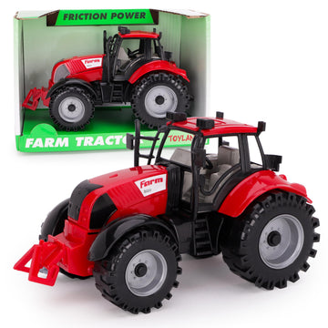 Toyland? Friction Powered Farm Tractor with Opening Bonnet - Available in Pink, Blue, Red & Green (RED)