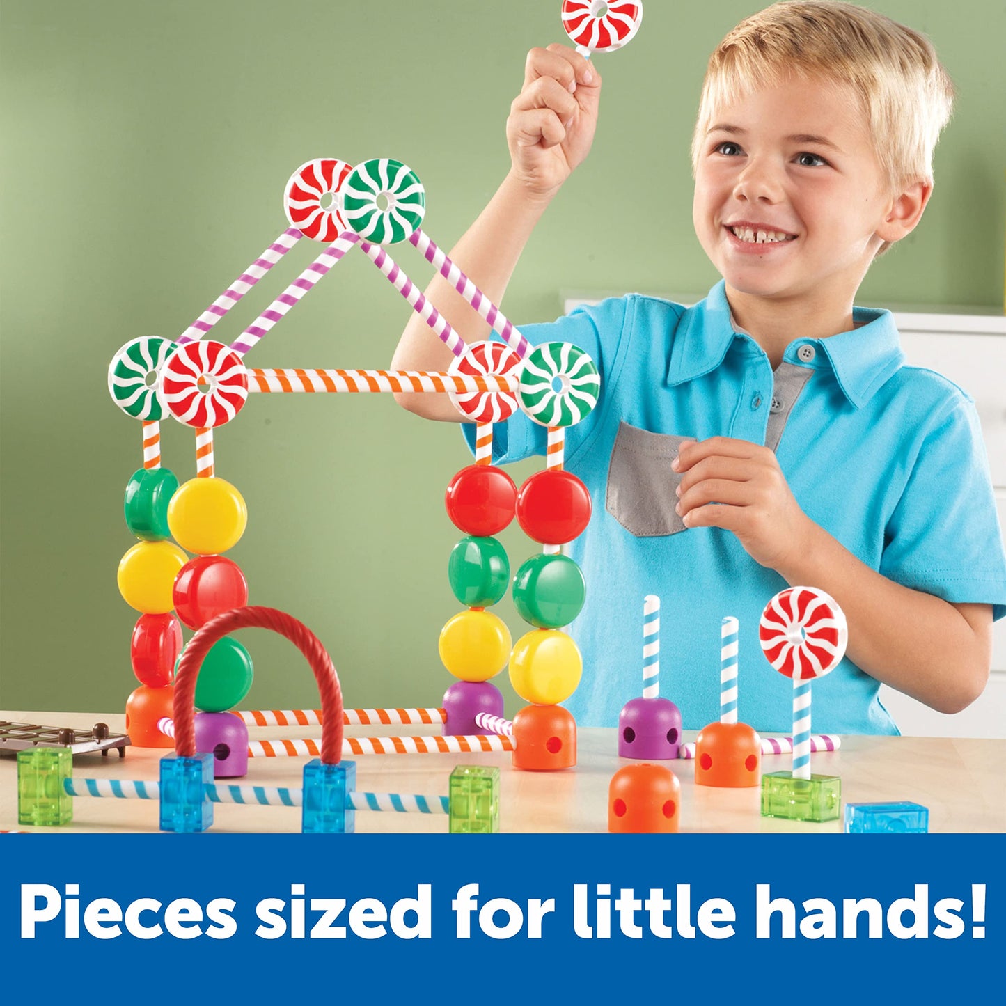 Learning Resources Candy Construction Building Set - Creative Building Toys for Kids, Toddler STEM Toys, Kids STEM Activities, Construction Sets