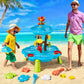 Linkowin Kids Flower Water Sand Table for Toddlers, 2 Tier Kids Outdoor Water Sand Play Table Toys, Splash Sensory Table for Summer Beach Activity