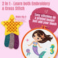 CRAFTILOO 2 in1 Cross Stitch & Embroidery Kit for Kids Ages 6+ Make 8 Projects Backpack Charms, Keyring, Doll, Wall Art, Unicorn Pillow & Card Holder