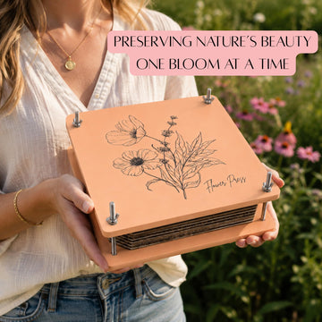 Wooden Flower Press - Durable Bolt Lock Design Complete Pressing Kit w/White Absorbent Sheets, Ebook Guide & More - 10 Layers for Drying & Preserving