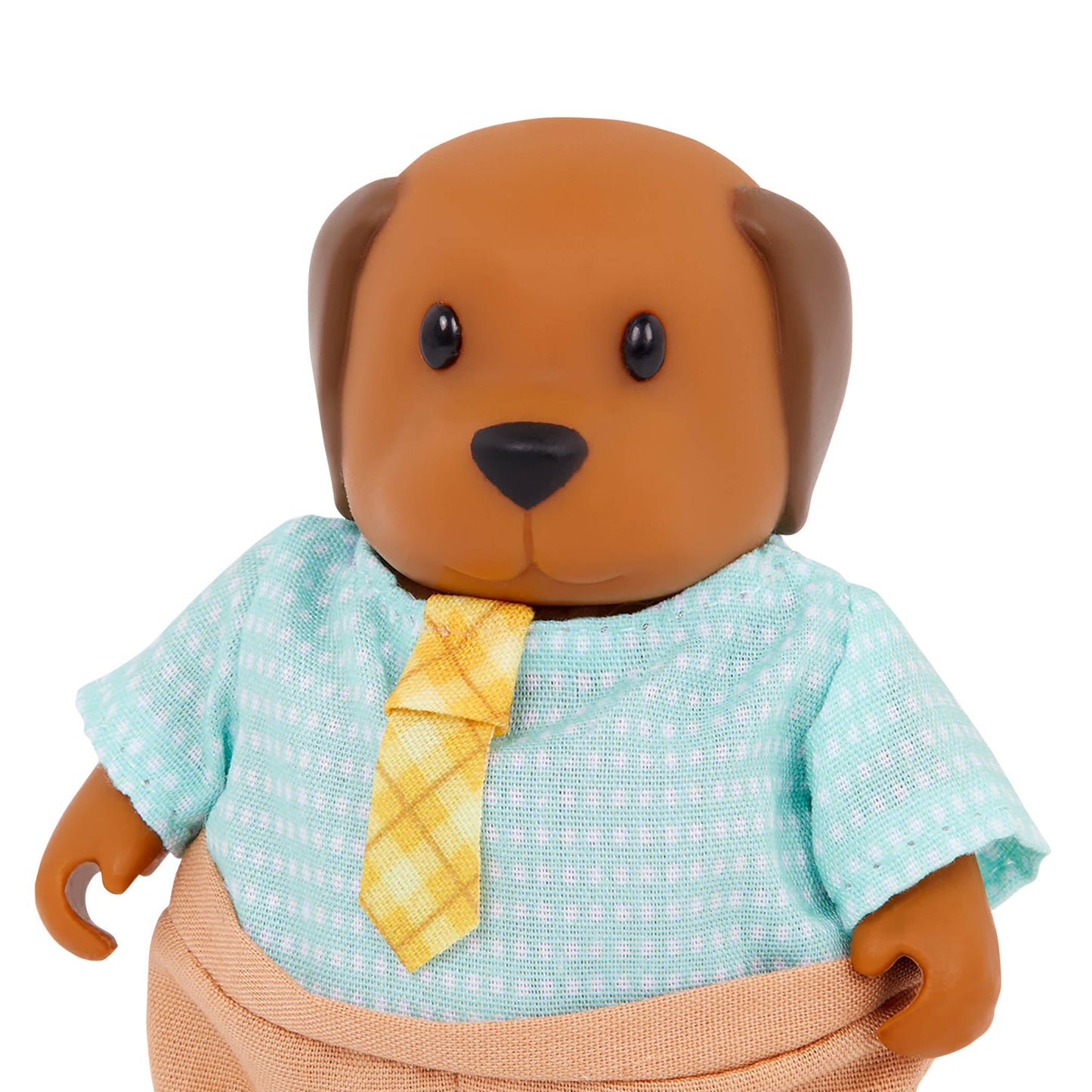 Li'l Woodzeez - Chocolate Lab Family - 7 Pieces Posable Dog Figurines Set - Easy to Clean Collectible Animal Toys - Family Fun for 3+ Years Years