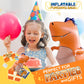 INFLATABLE DUDES Orange Dinosaur Toy 40” - Kids Punching Bag | Sand-Base
