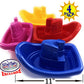 Matty's Toy Stop Plastic Nesting/Stacking Tug Boats (11") Red, Blue, Pink & Yellow Gift Set Bundle, Perfect for Bath, Pool, Beach Etc. - 4 Pack