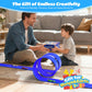 16FT Flexible Race Track with 4 Cars - DIY Car Ramp Track for Jumps, Loops, Ramps - Portable Roll-Up Dual Racetrack for Indoor Outdoor Play, Ages 3+