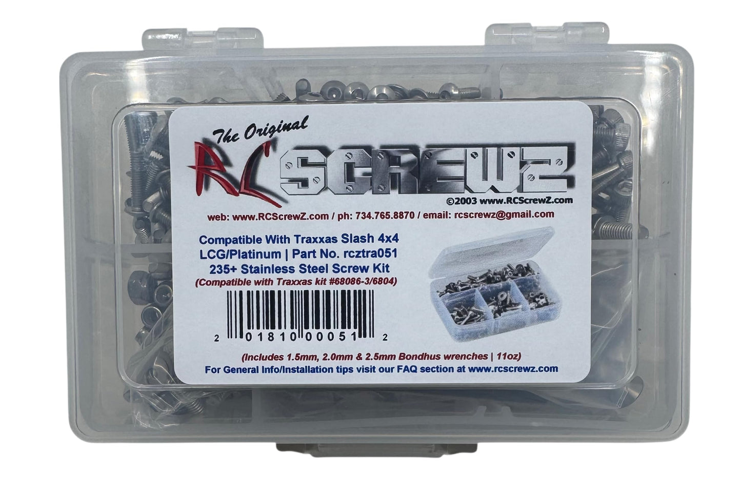 Traxxas Slash 4x4 LCG/Platimum Stainless Steel Screw Kit - tra051