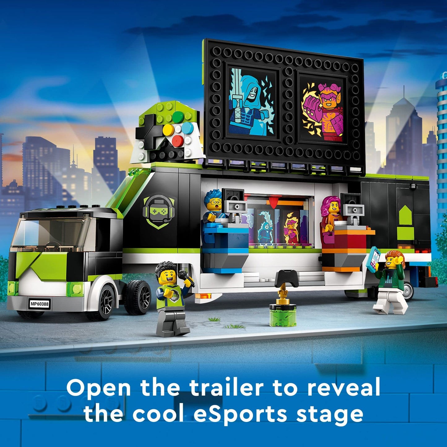 LEGO City Gaming Tournament Truck 60388, Gamer Gifts for Girls, Boys, and Kids, Esports Vehicle Toy Set for Video Game Fans, Featuring 3 Minifigures