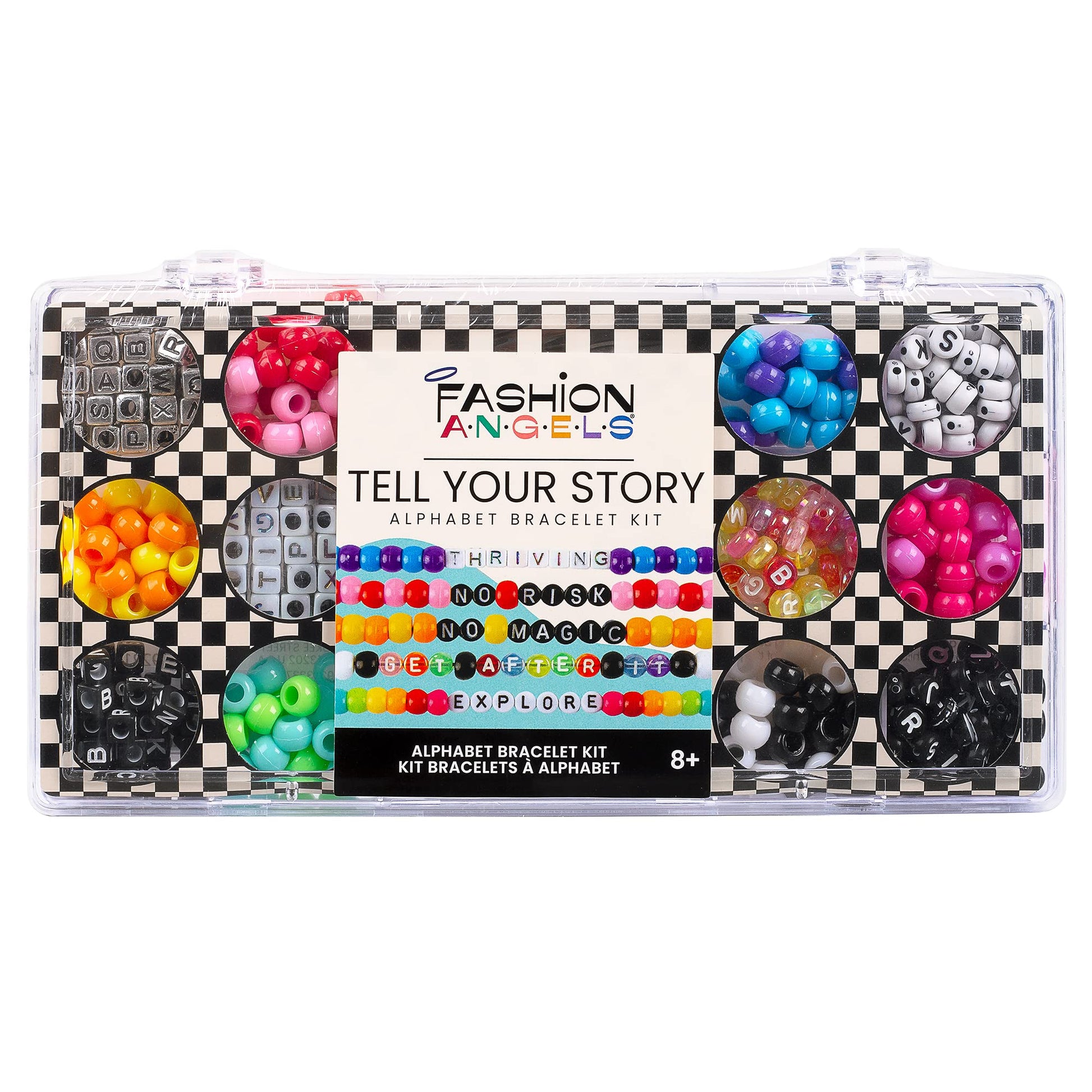 Fashion Angels Alphabet Bead Kit, 500+ Colorful Charms and Beads with Small Bead Organizer - Preppy Bracelet Making Kit for Teen Girls, Recommended