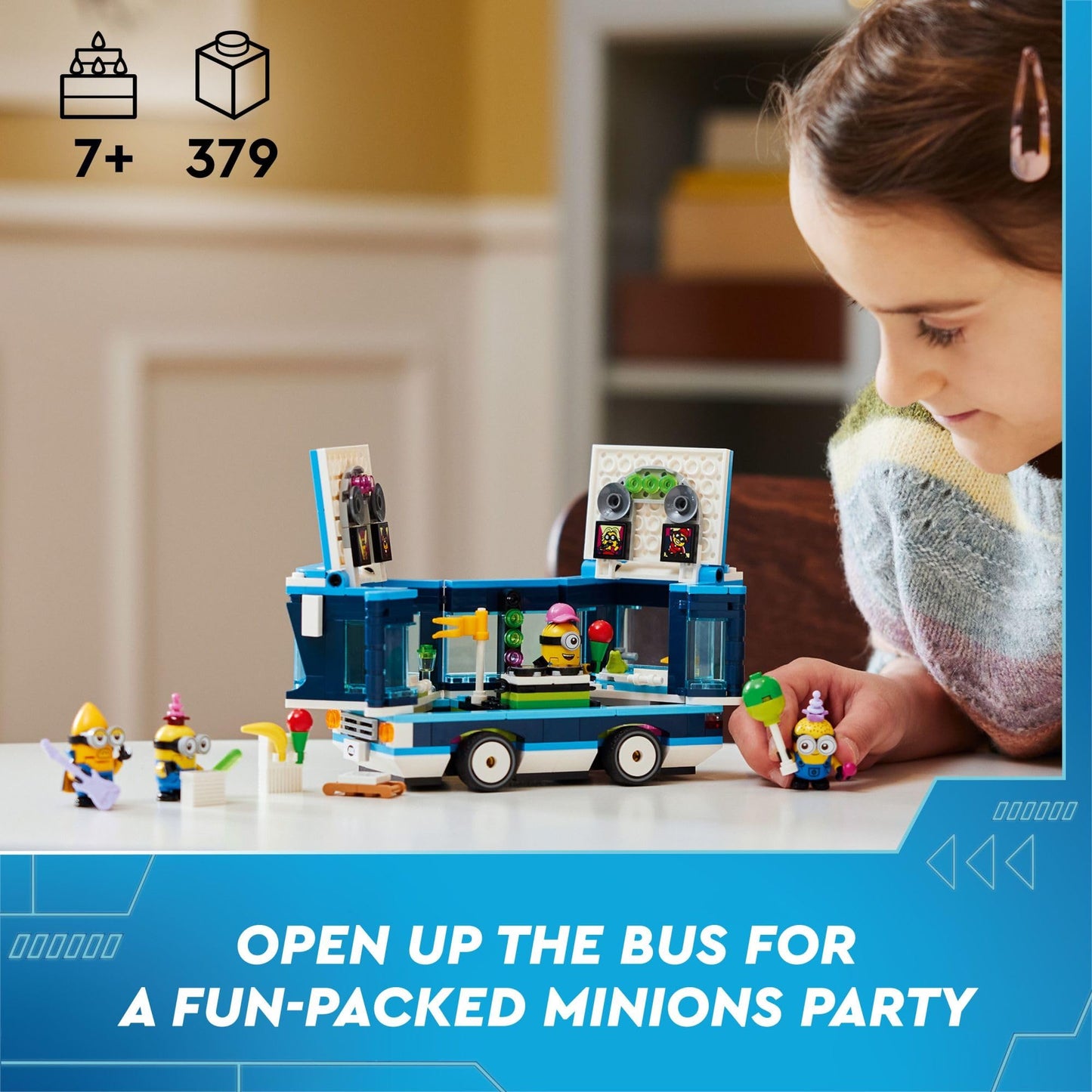 LEGO Despicable Me 4 Minions’ Music Party Bus, Creative Building Toy for Kids, Fun Despicable Me Toy Playset, Gift for Boys and Girls Aged 7 and Up,