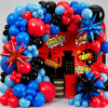 ALL-IN-1 Spider Balloon Arch Kit with BONUS Starburst for Spidy Birthday Decorations - Red Blue Spider Balloons for Spidy Man Party Decorations
