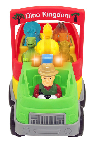 Kiddieland Dinosaur Safari Truck - Toy Vehicle with 5 Roaring Dino Figures