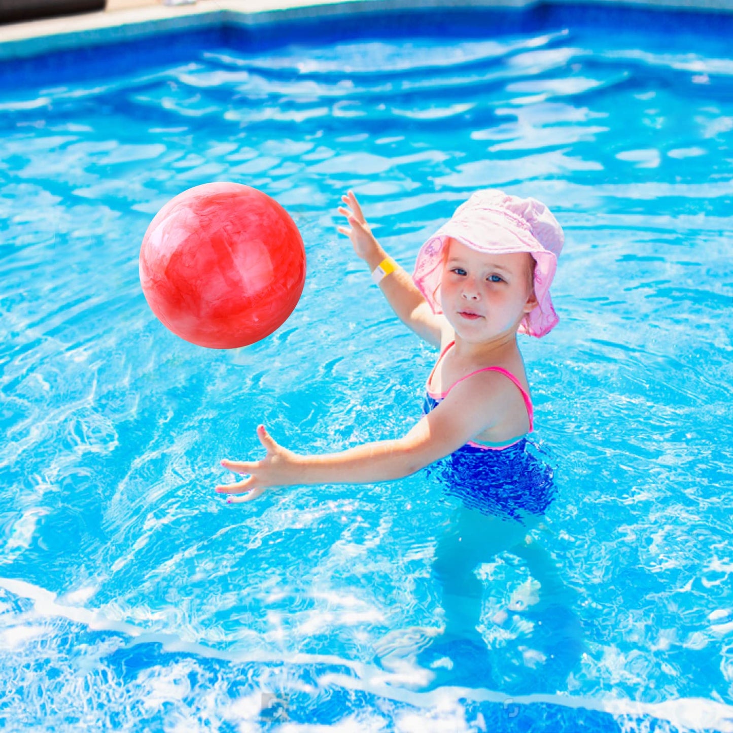 ZHANGBY 3 Pcs Playground Balls with Pump, 9 Inch Marbleized Bouncy Balls