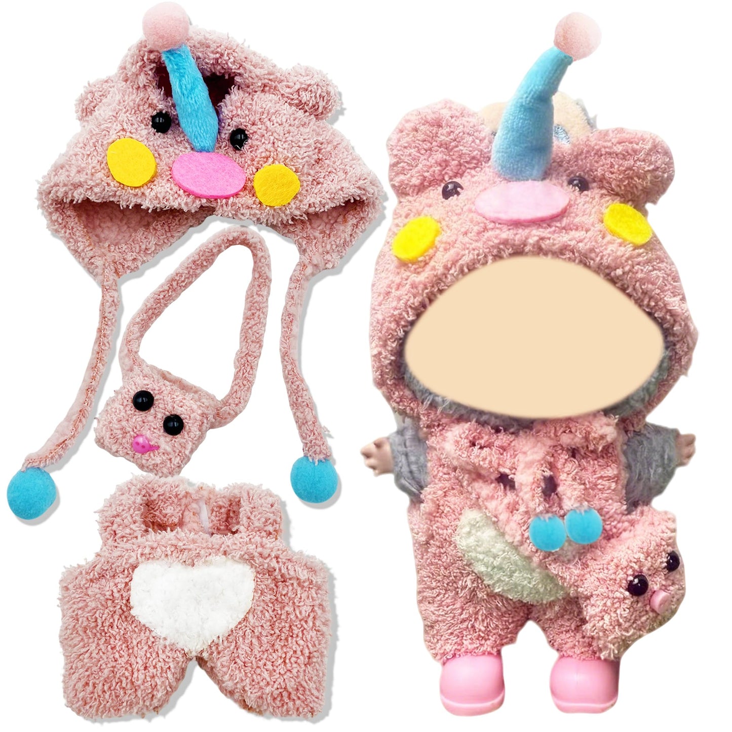17cm Clothes Set(NO Doll),Hat & Overalls Set for 17cm Accessories Suit,Stylish Adorable Dolls Clothes Accessories,Cute Clothes for Dress up Unique