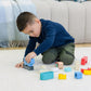 Jasey's Toy Chest Wooden Shape & Animal Blocks - 15-Piece Chunky Wooden Set with Rattle, Bell & Colorful Beads for Toddlers Ages 12+ Months