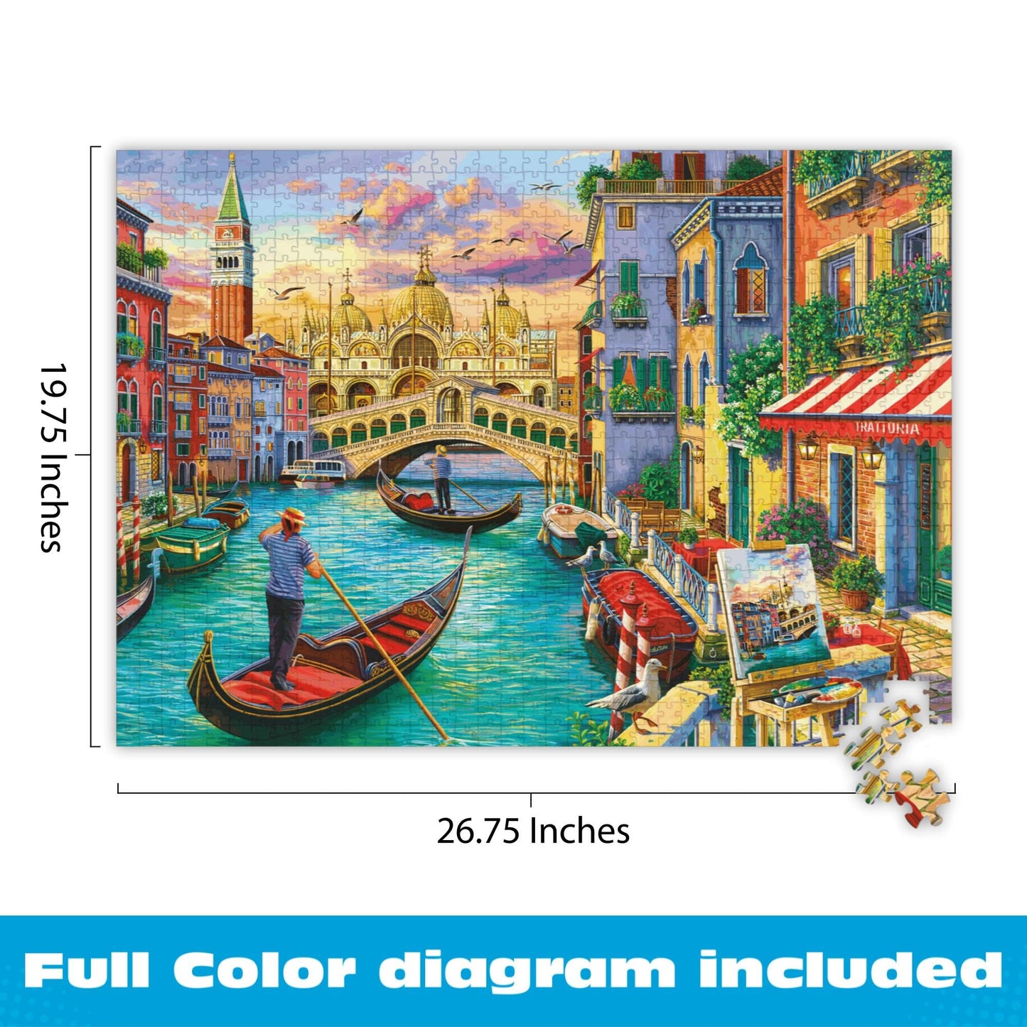 Buffalo Games - Sights of Venice - 1000 Piece Jigsaw Puzzle for Adults