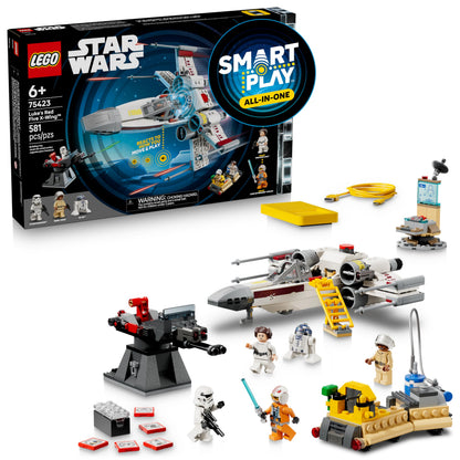 LEGO Star Wars SMART Play: Luke’s Red Five X-Wing Interactive Building Toy - All-in-One Set - Reacts to How You Move and Play with a SMART Brick