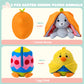 JOYIN 2 PCS Easter Stuffed Animal Plush Hiding Bunny Chick, Floppy Rabbit Ear Chick Wing Plushie with Zipper, Hide Carrot Egg Pillow, Reversible