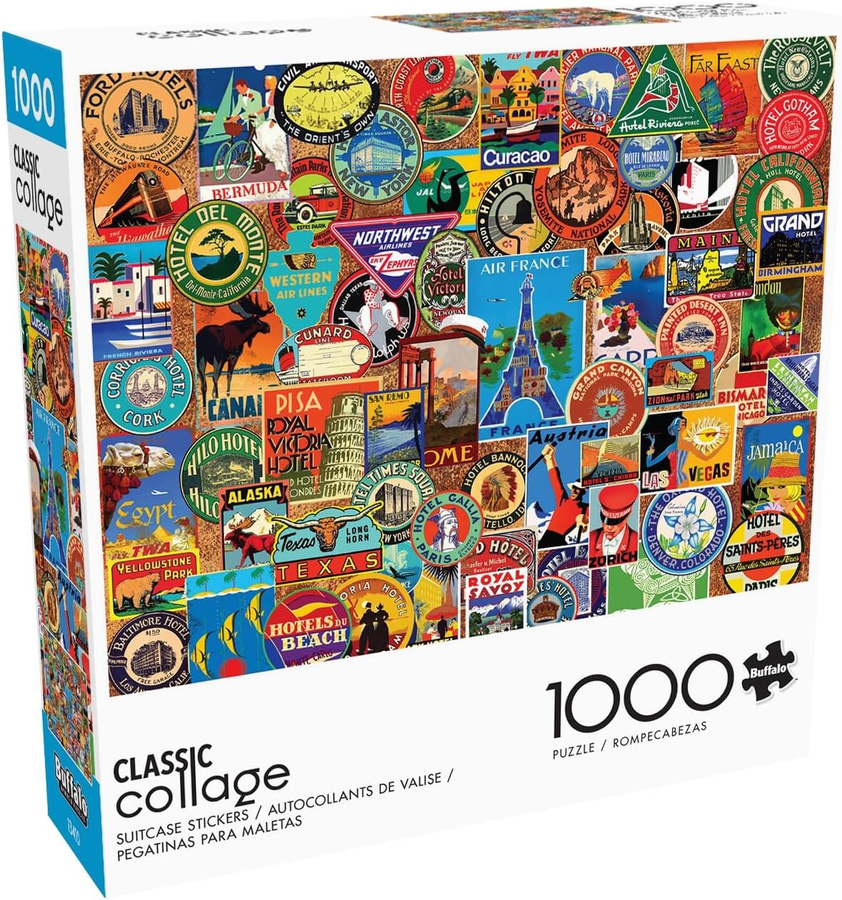 Buffalo Games Lewis T Johnson, Suitcase Stickers, 1000 Piece Jigsaw Puzzle